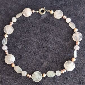 Costume Pearl and Crystal Necklace